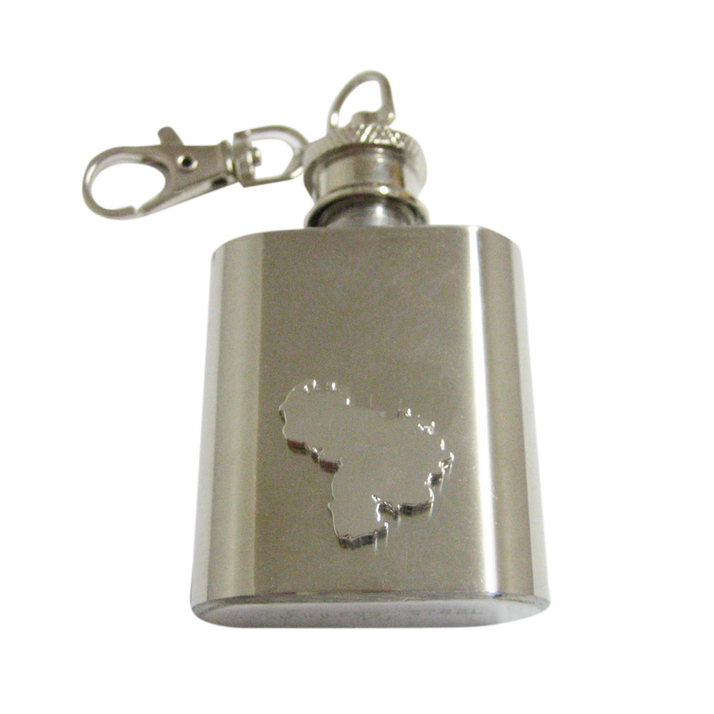 Venezuela Map Shape 1oz Keychain Flask - image 1